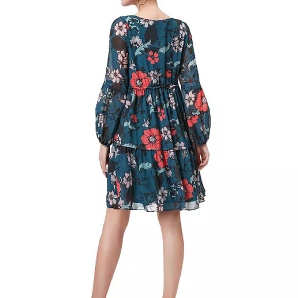 KIMI + KAI Women’s Rosie Maternity Babydoll Dress Teal Multi Floral Sz L - Picture 5 of 10